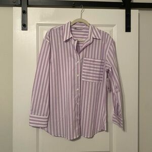 SO purple & white striped button down
